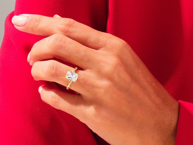 Radiant Twisted Engagement Ring