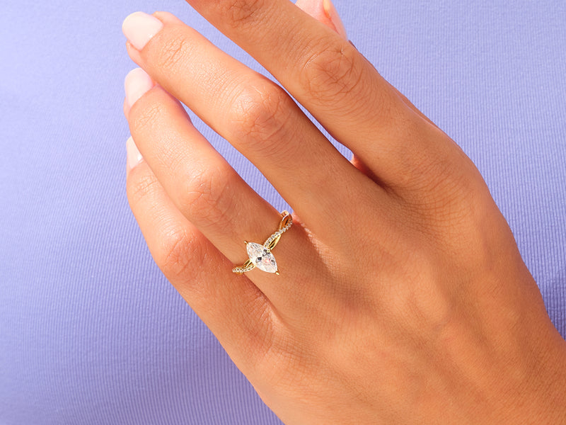 Marquise Twisted Engagement Ring
