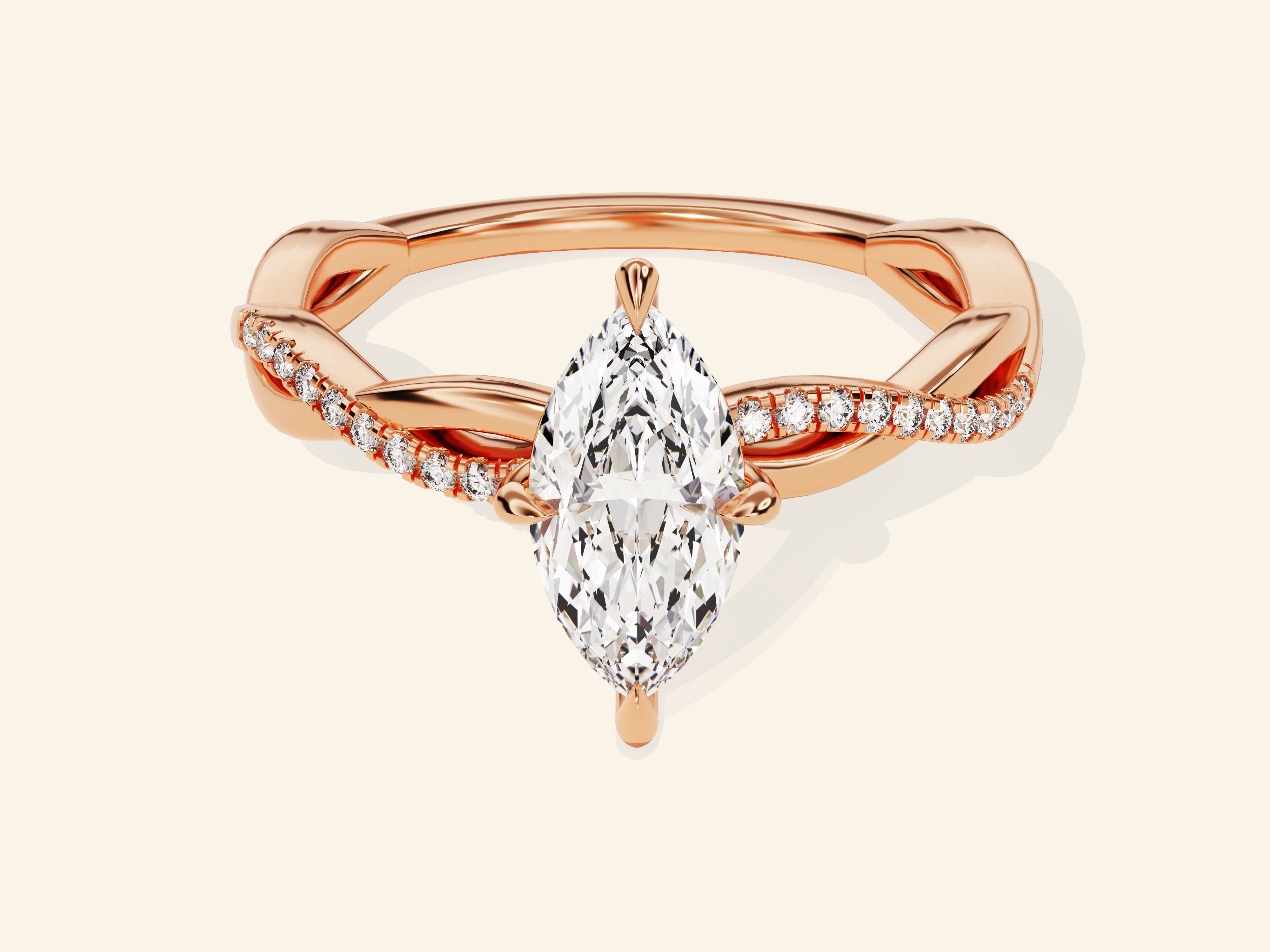 Marquise Twisted Engagement Ring