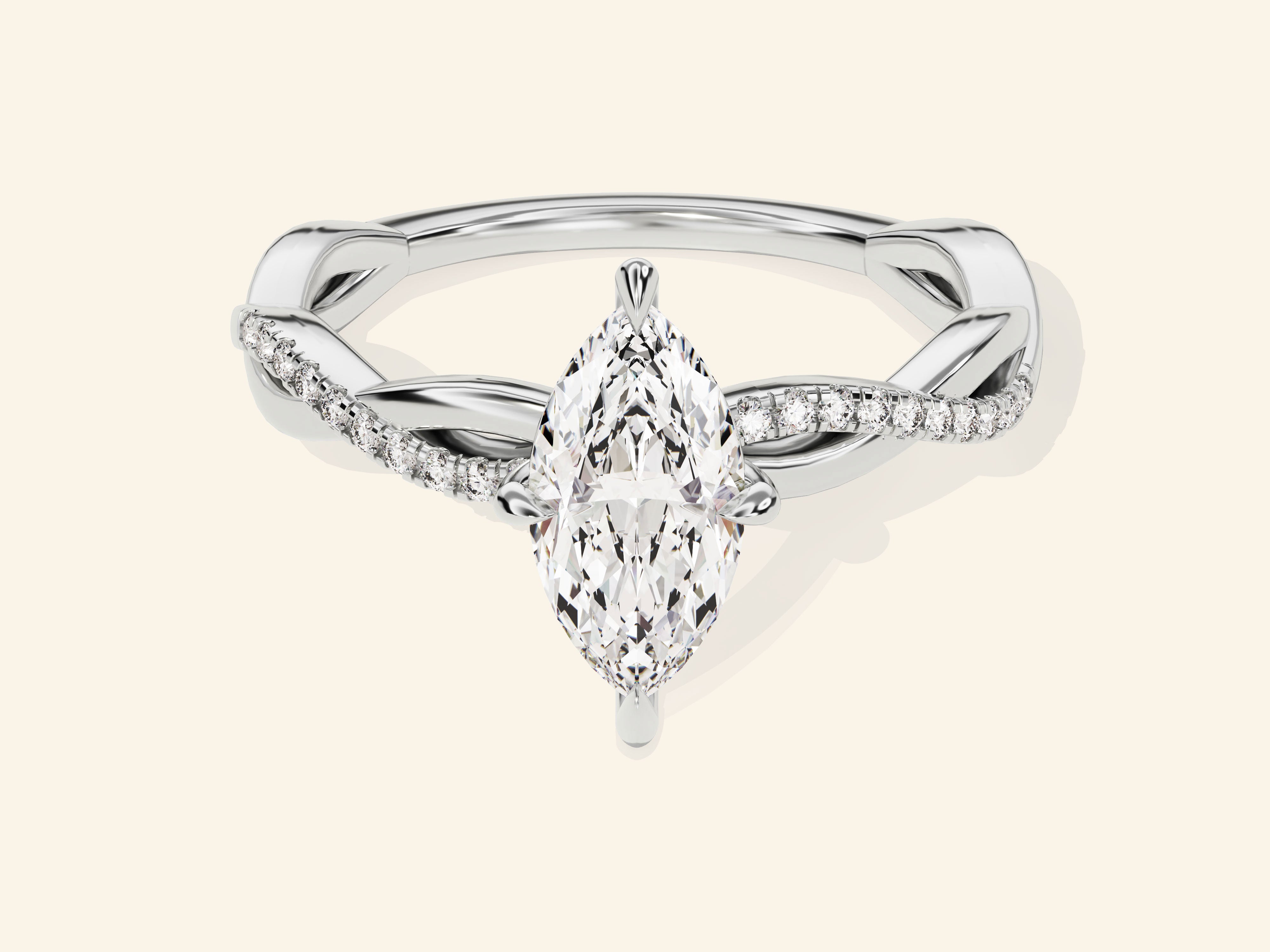 Marquise Twisted Engagement Ring