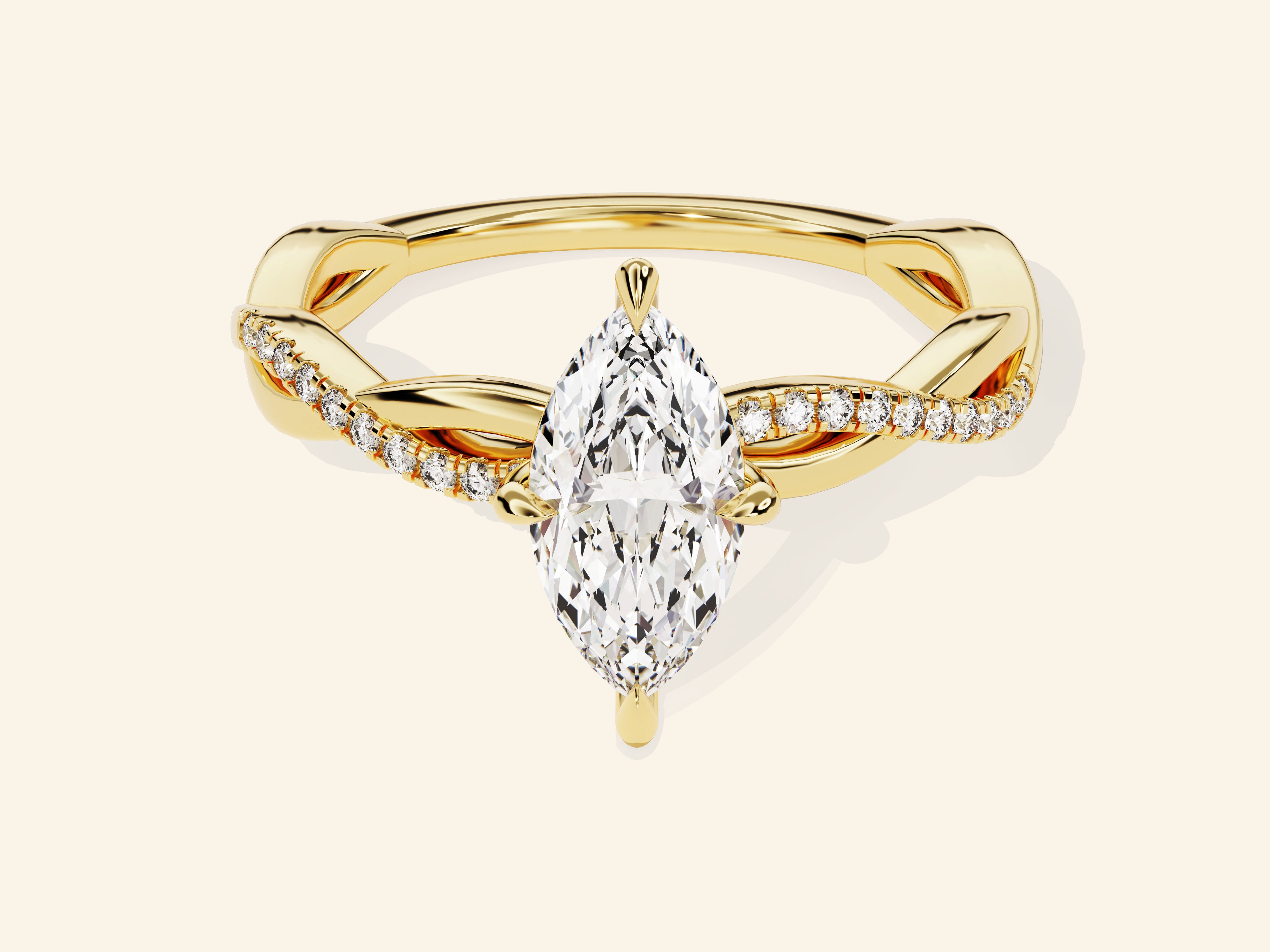 Marquise Twisted Engagement Ring