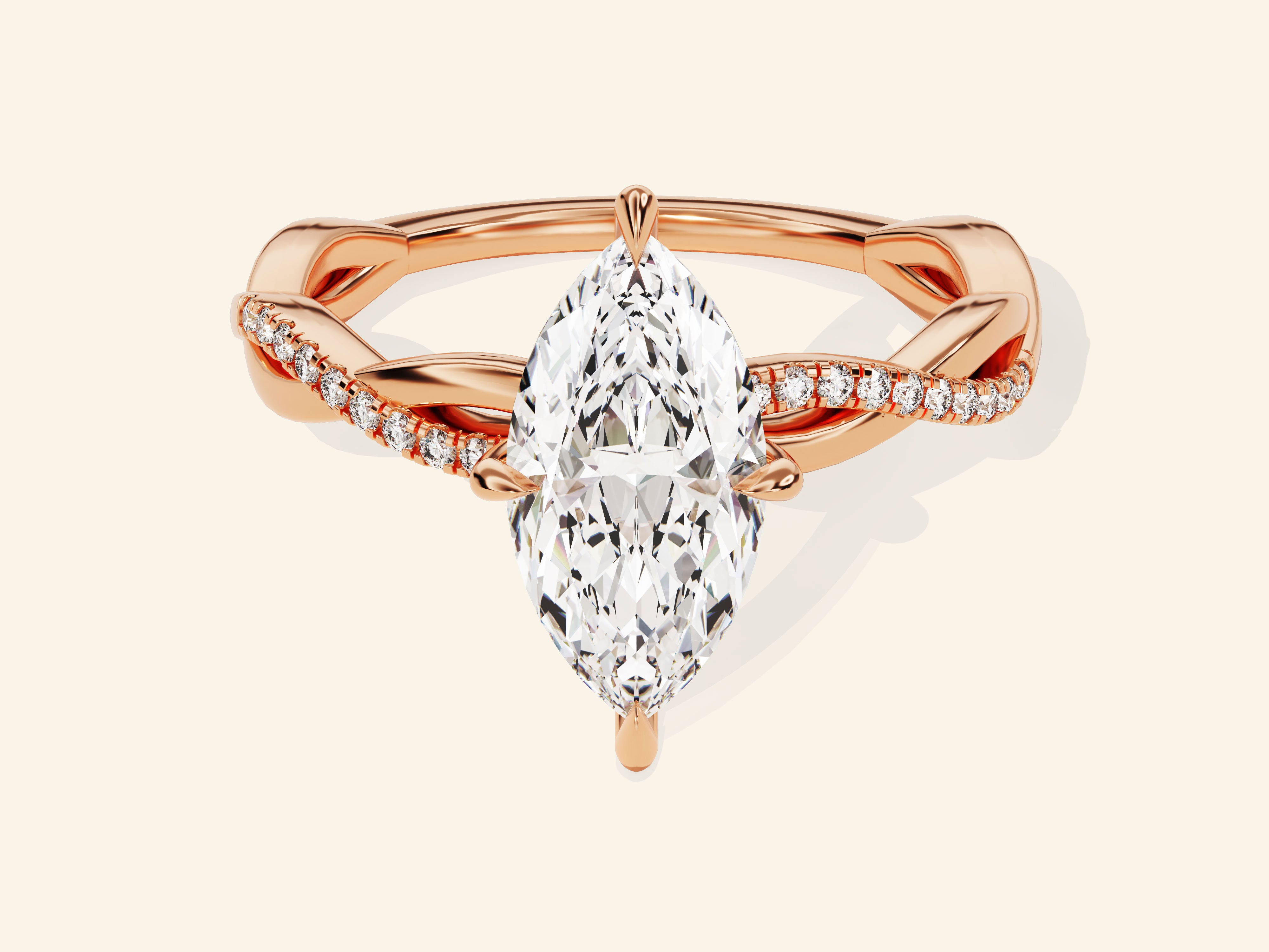 Marquise Twisted Engagement Ring