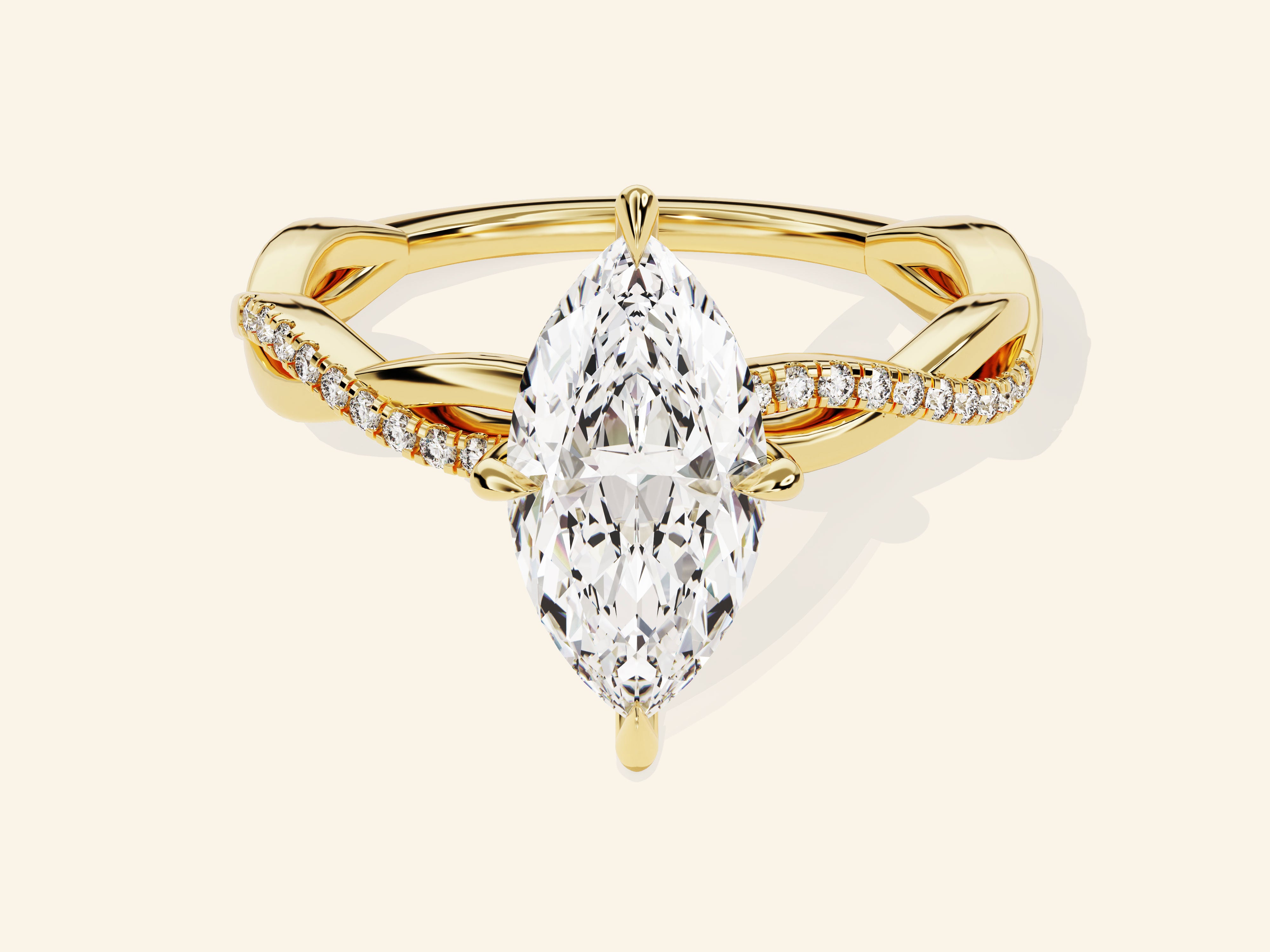 Marquise Twisted Engagement Ring