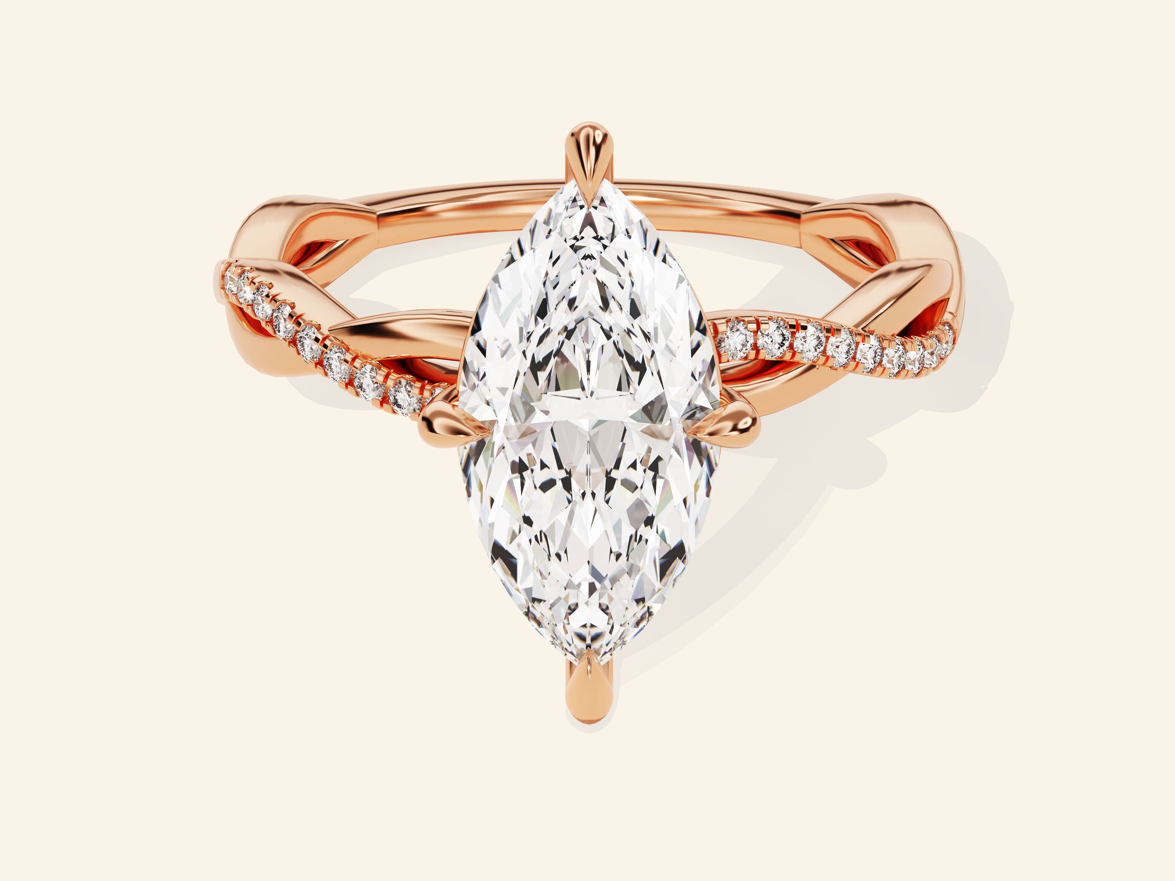 Marquise Twisted Engagement Ring