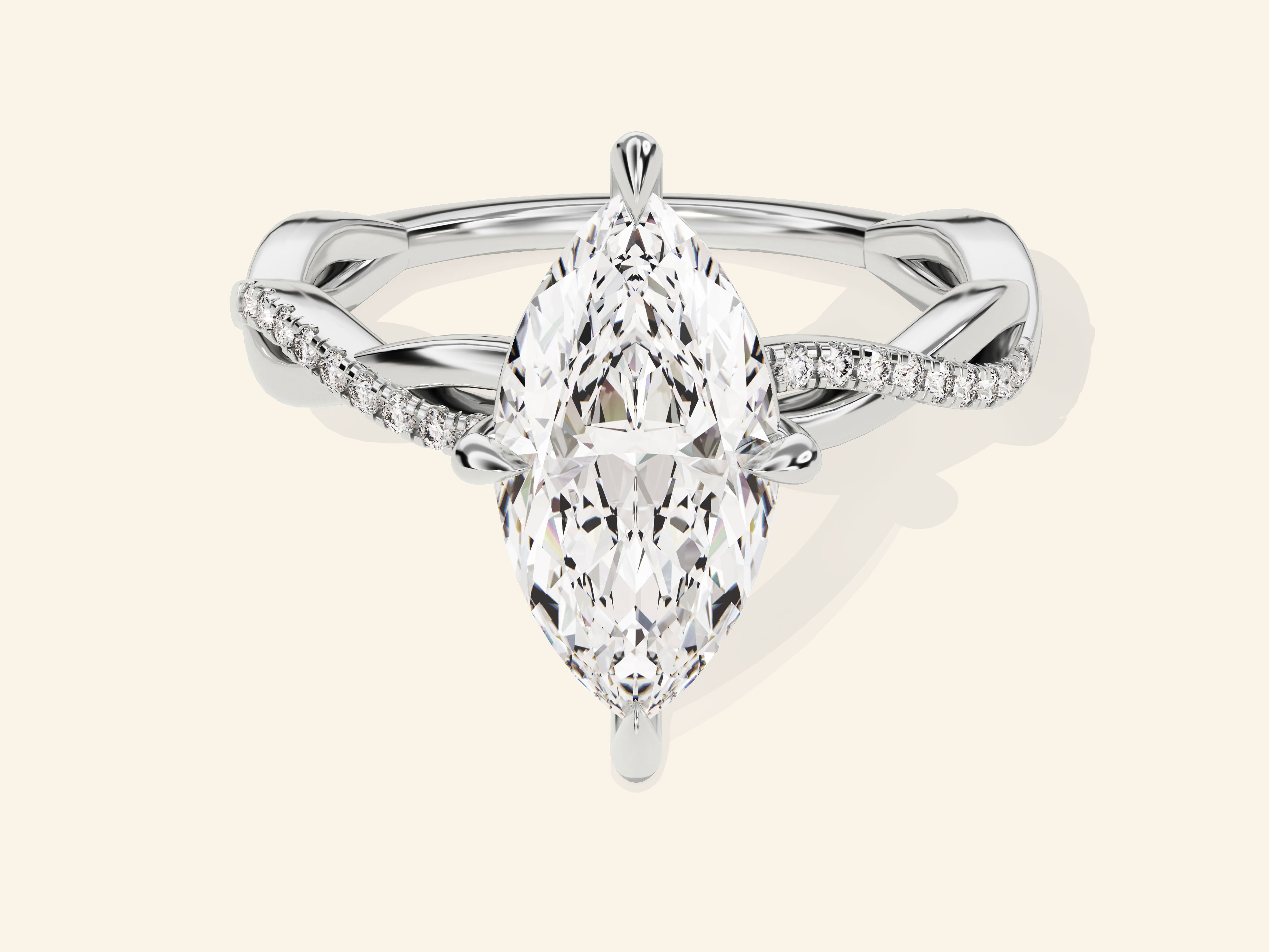 Marquise Twisted Engagement Ring