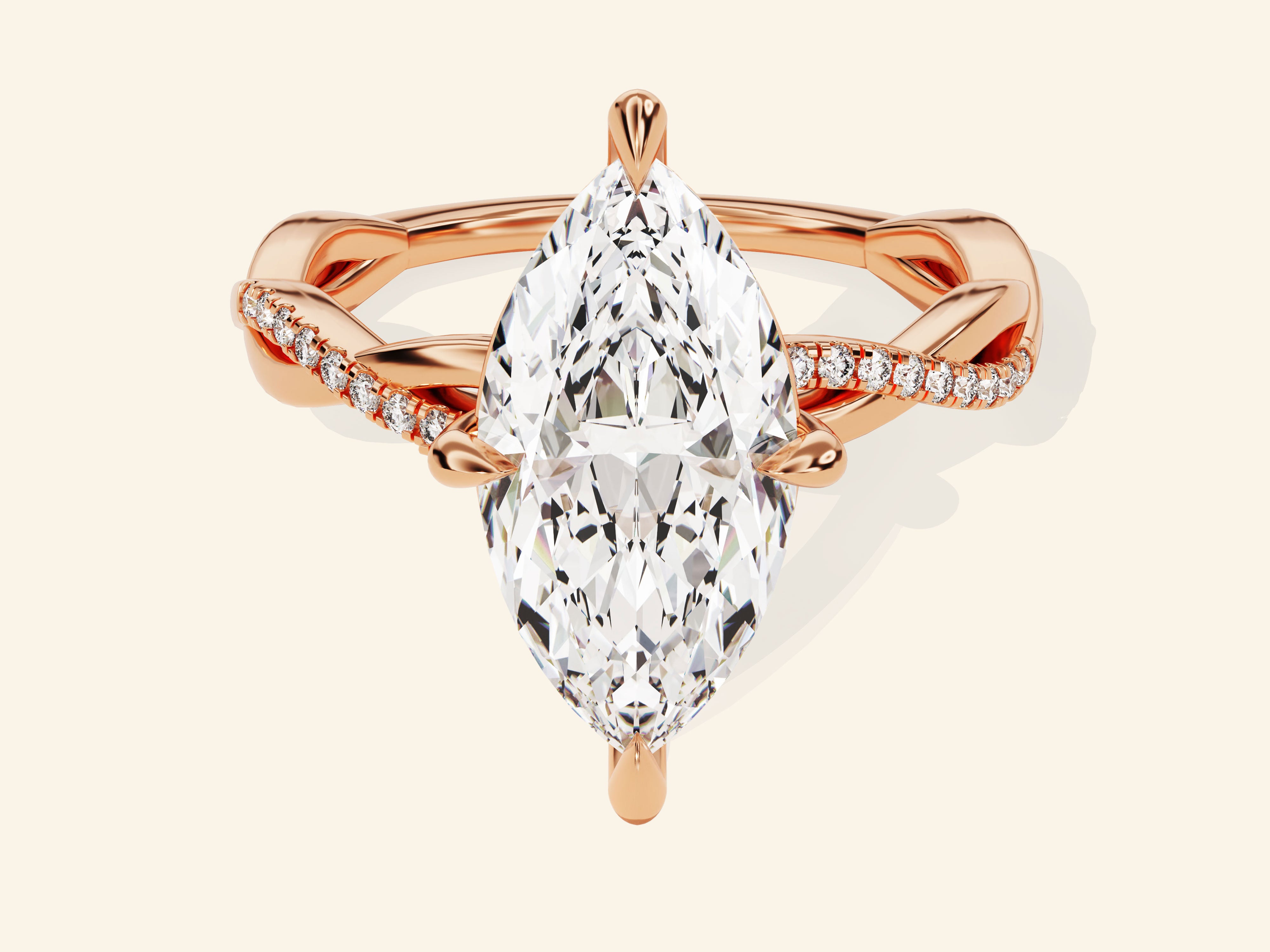 Marquise Twisted Engagement Ring