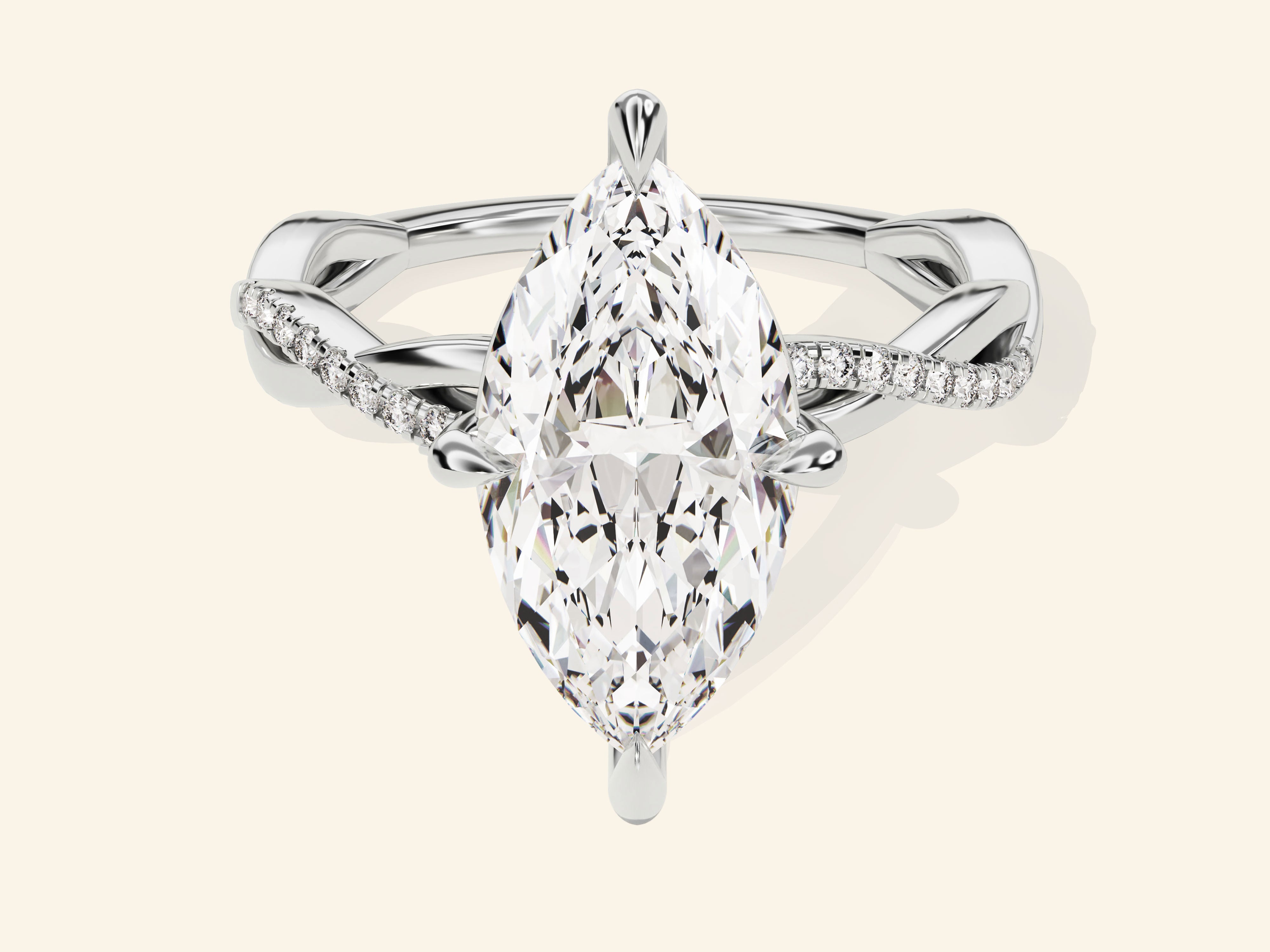 Marquise Twisted Engagement Ring
