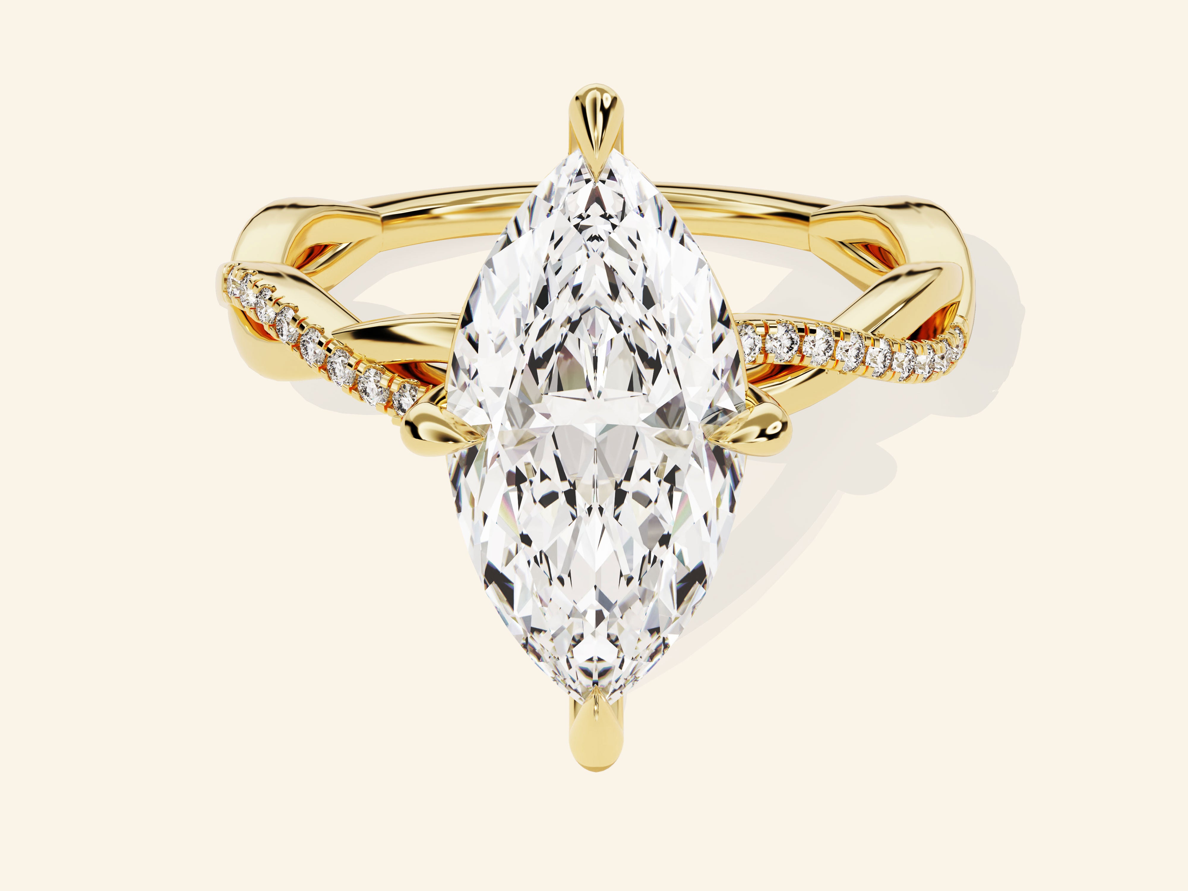Marquise Twisted Engagement Ring