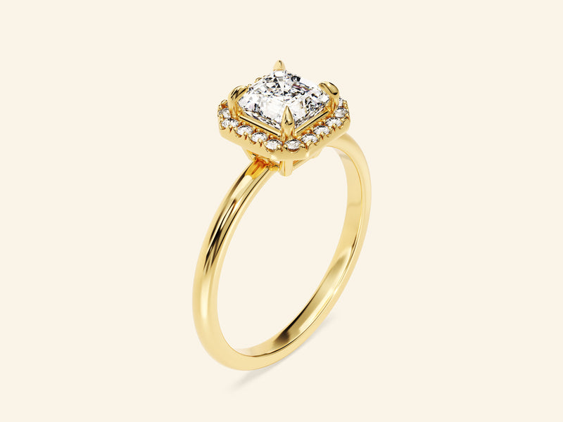 Asscher Halo Engagement Ring