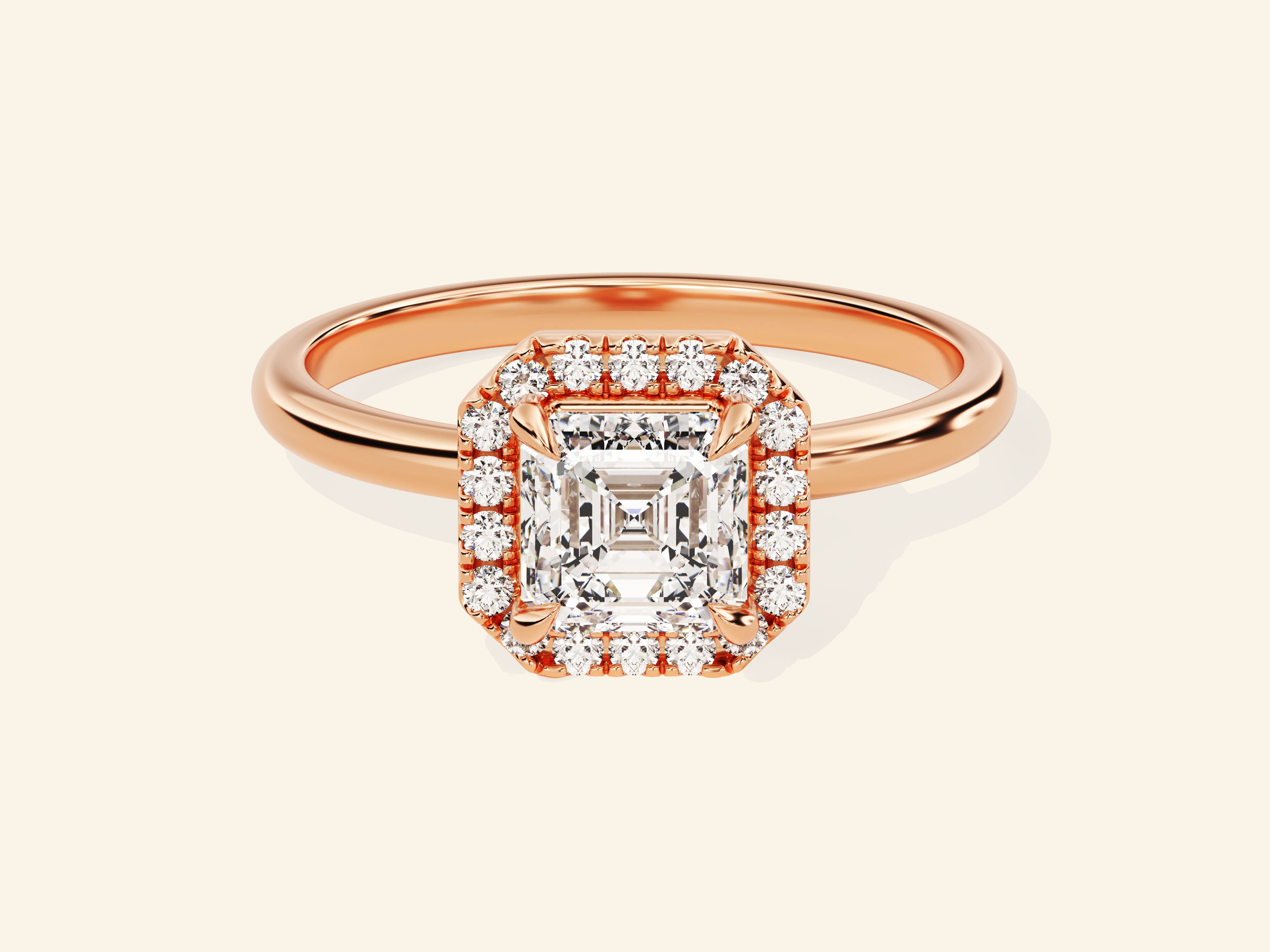 Asscher Halo Engagement Ring