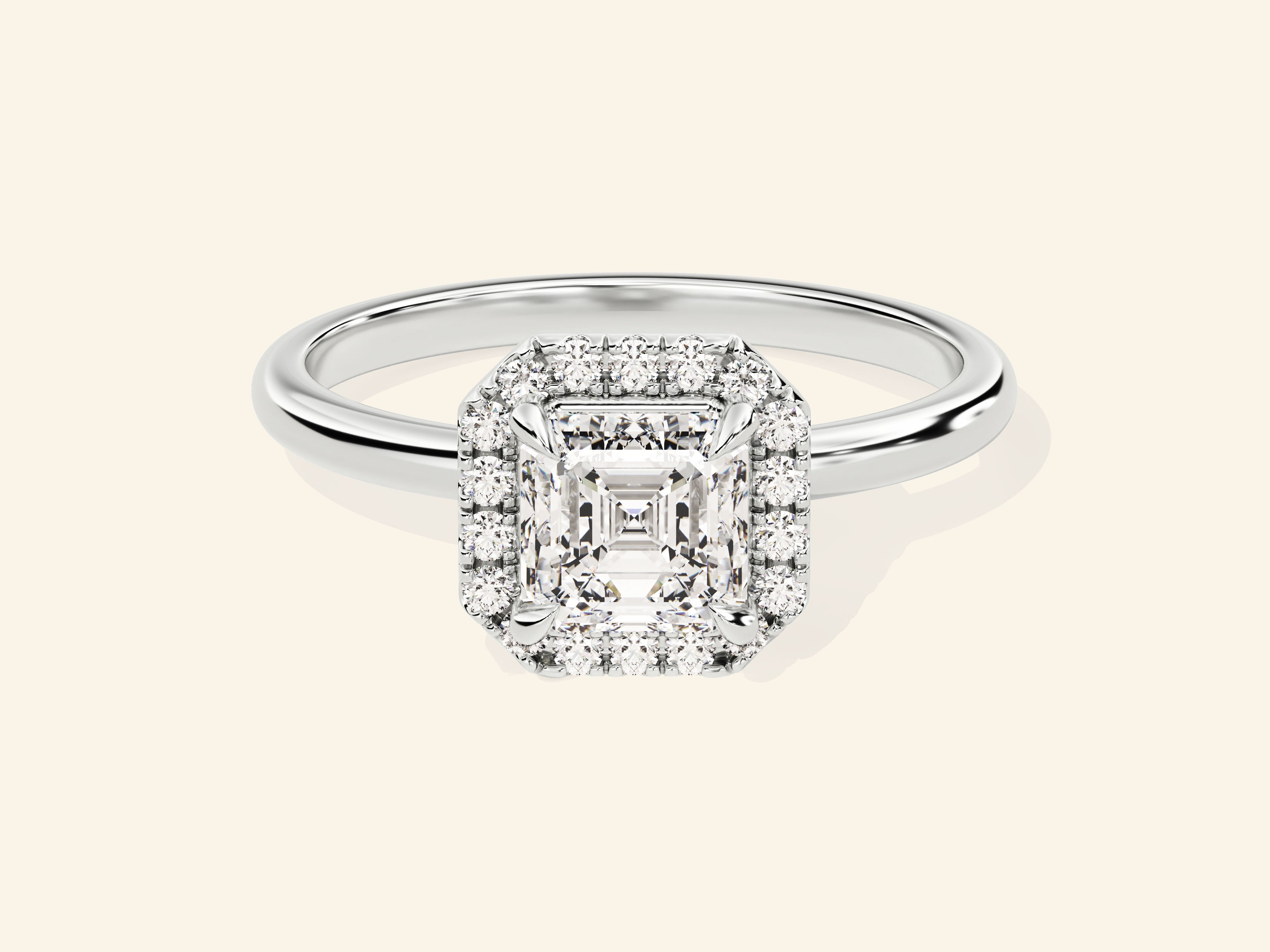 Asscher Halo Engagement Ring