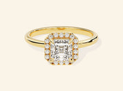 Asscher Halo Engagement Ring