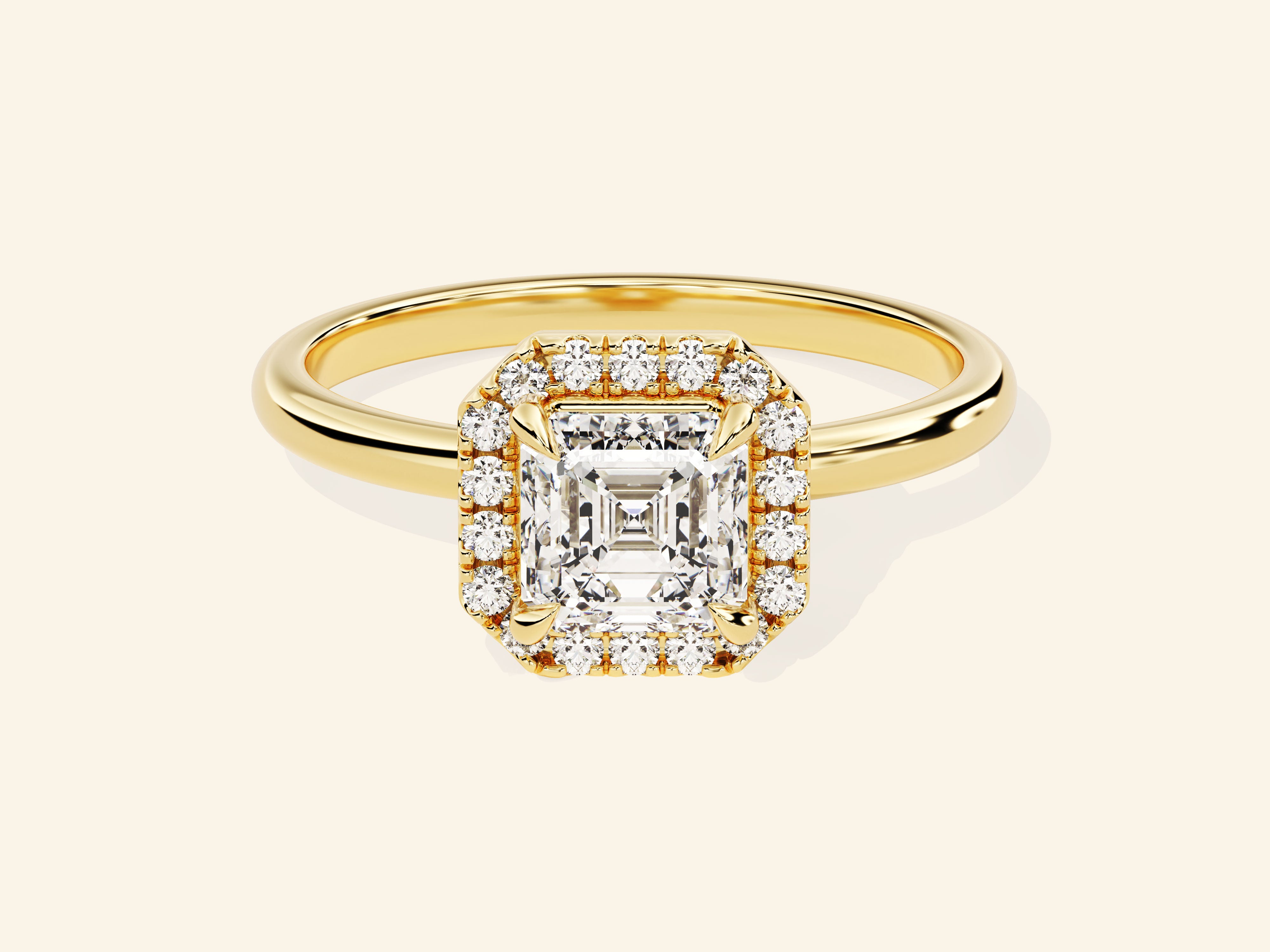 Asscher Halo Engagement Ring