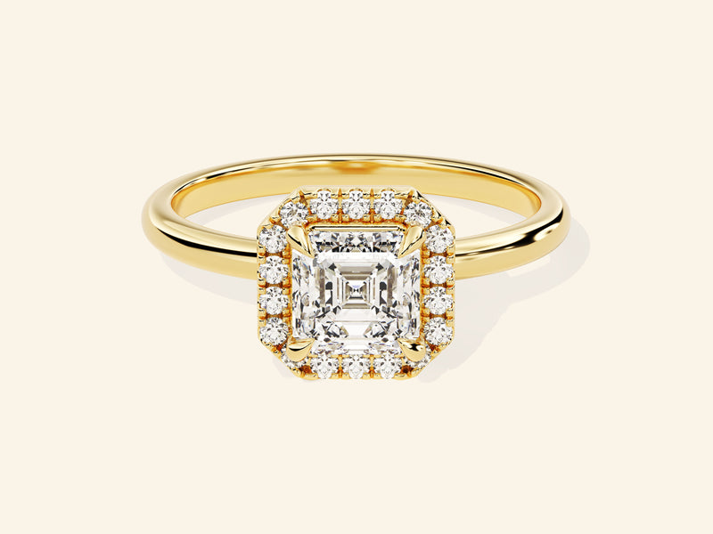 Asscher Halo Engagement Ring
