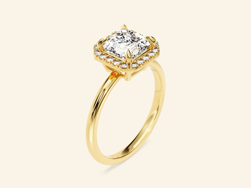 Asscher Halo Engagement Ring