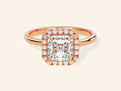 Asscher Halo Engagement Ring
