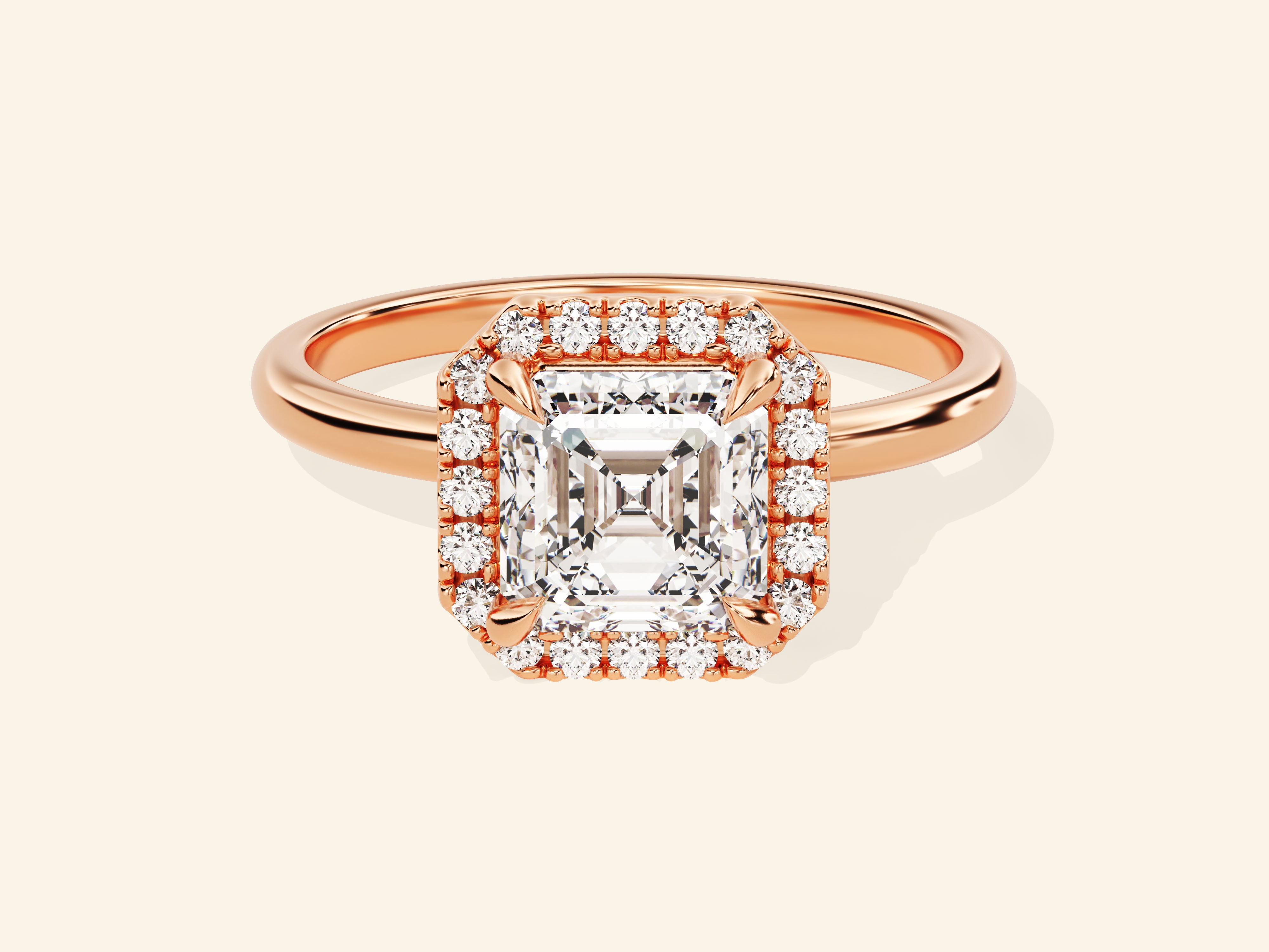 Asscher Halo Engagement Ring