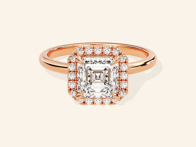 Asscher Halo Engagement Ring