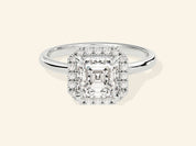 Asscher Halo Engagement Ring
