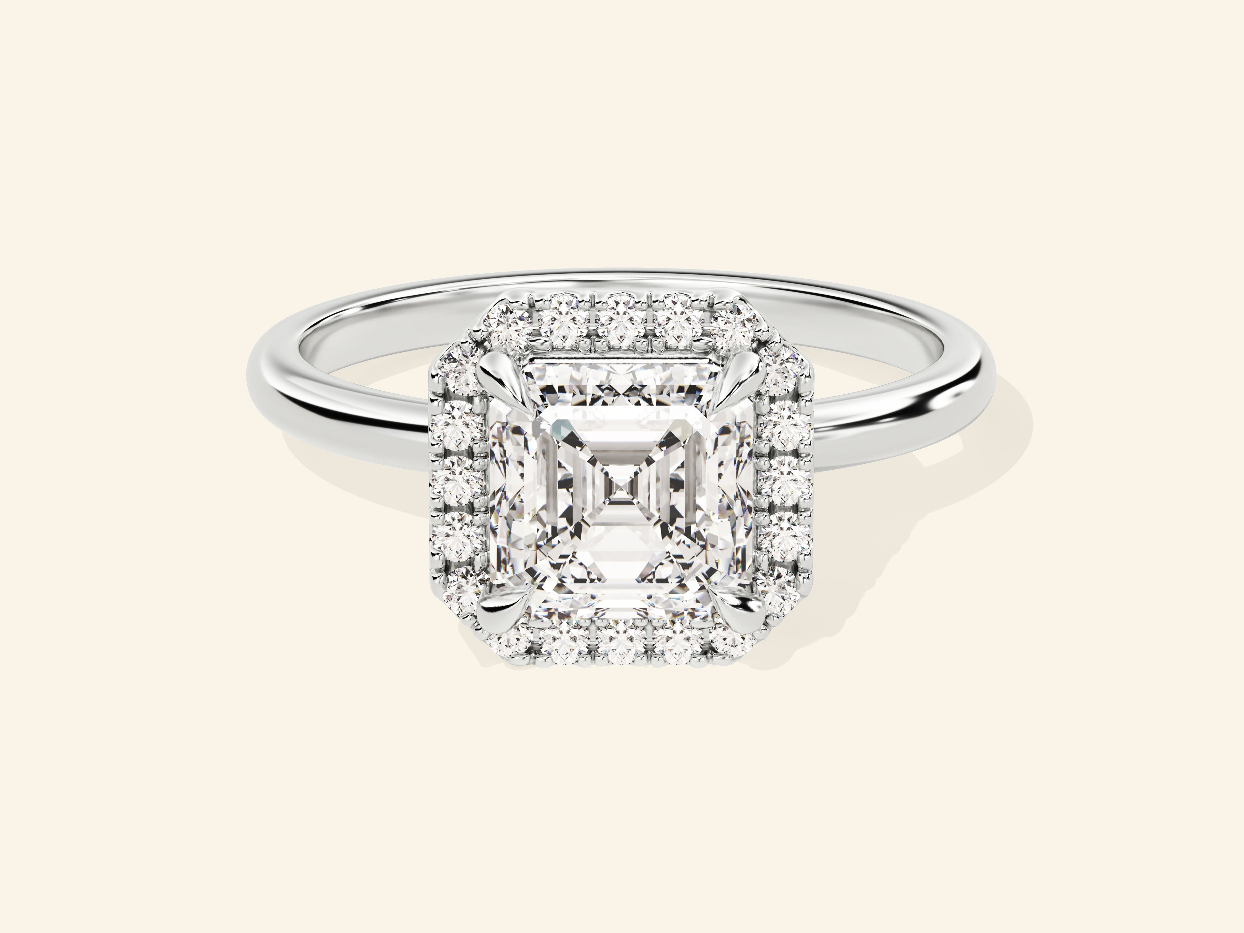 Asscher Halo Engagement Ring