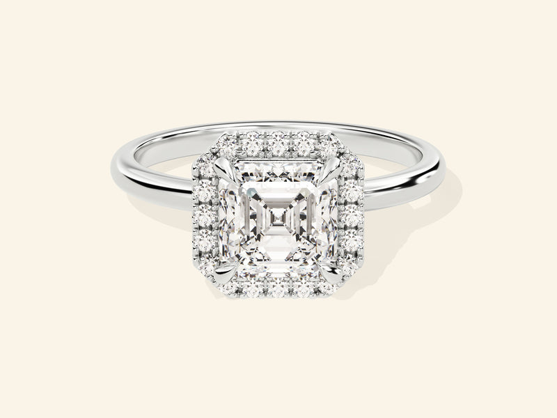 Asscher Halo Engagement Ring