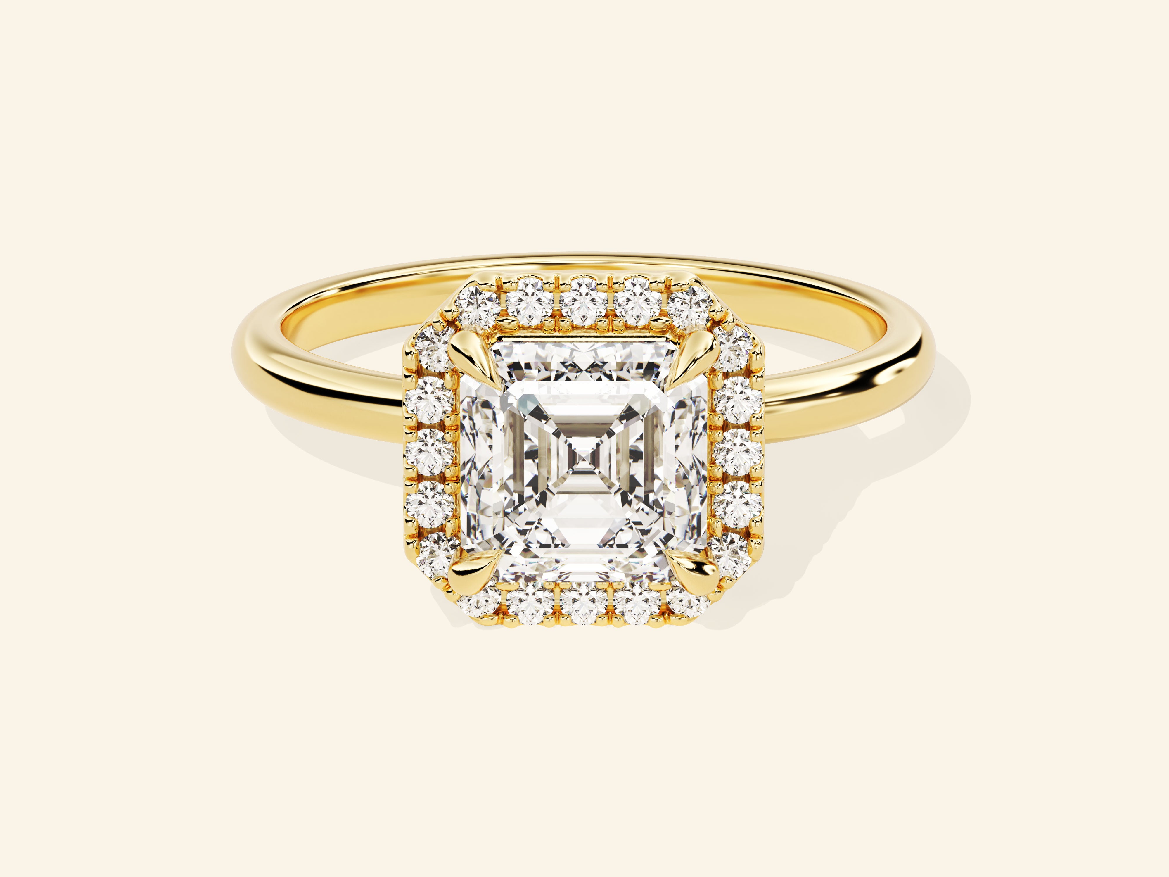 Asscher Halo Engagement Ring
