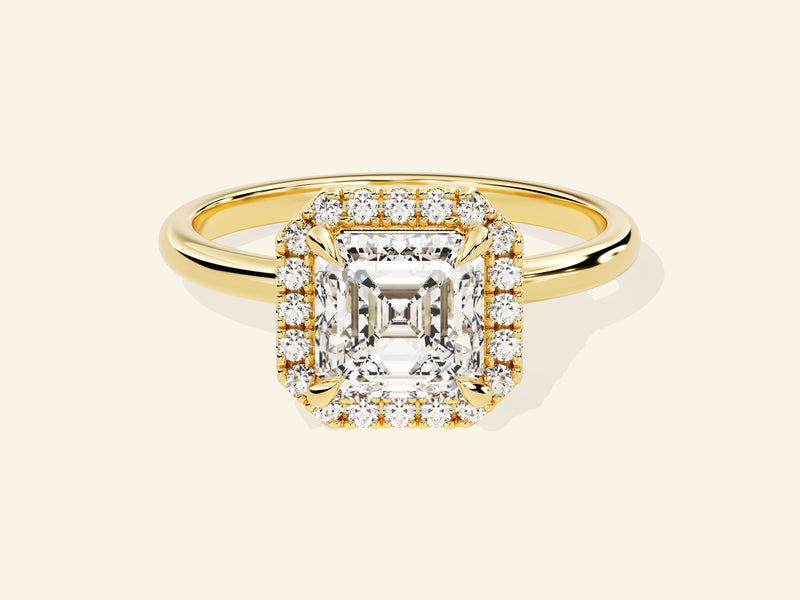 Asscher Halo Engagement Ring