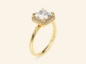 Asscher Halo Engagement Ring