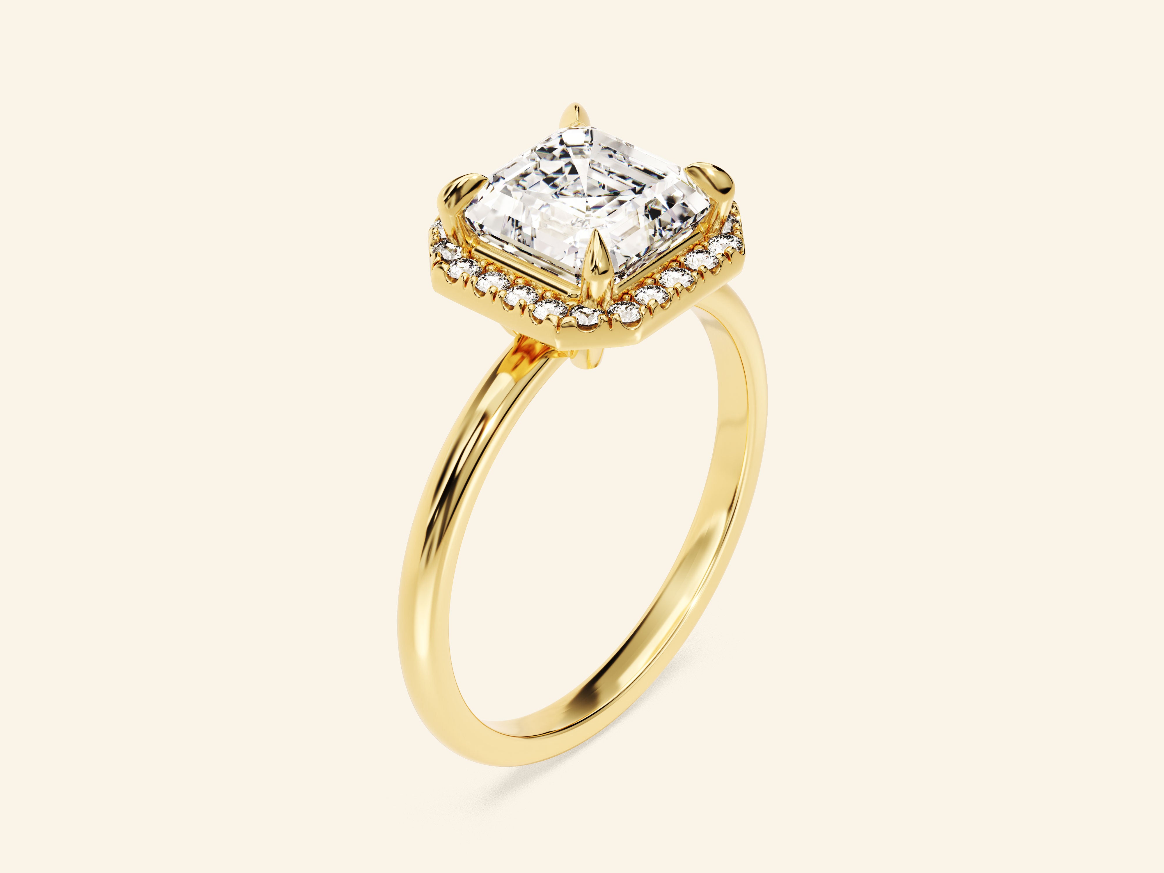 Asscher Halo Engagement Ring