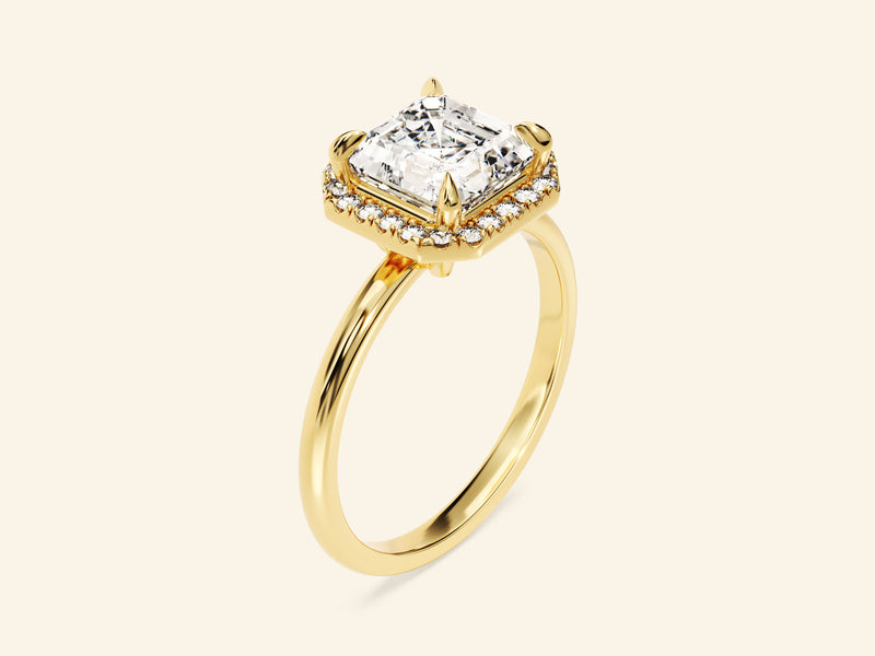 Asscher Halo Engagement Ring