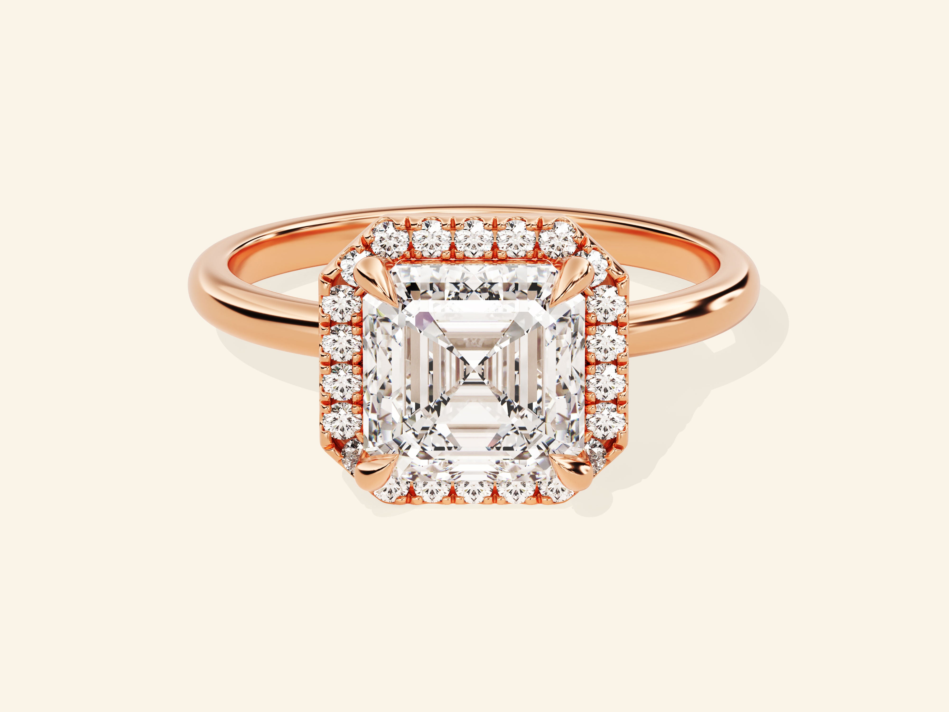 Asscher Halo Engagement Ring