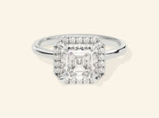 Asscher Halo Engagement Ring