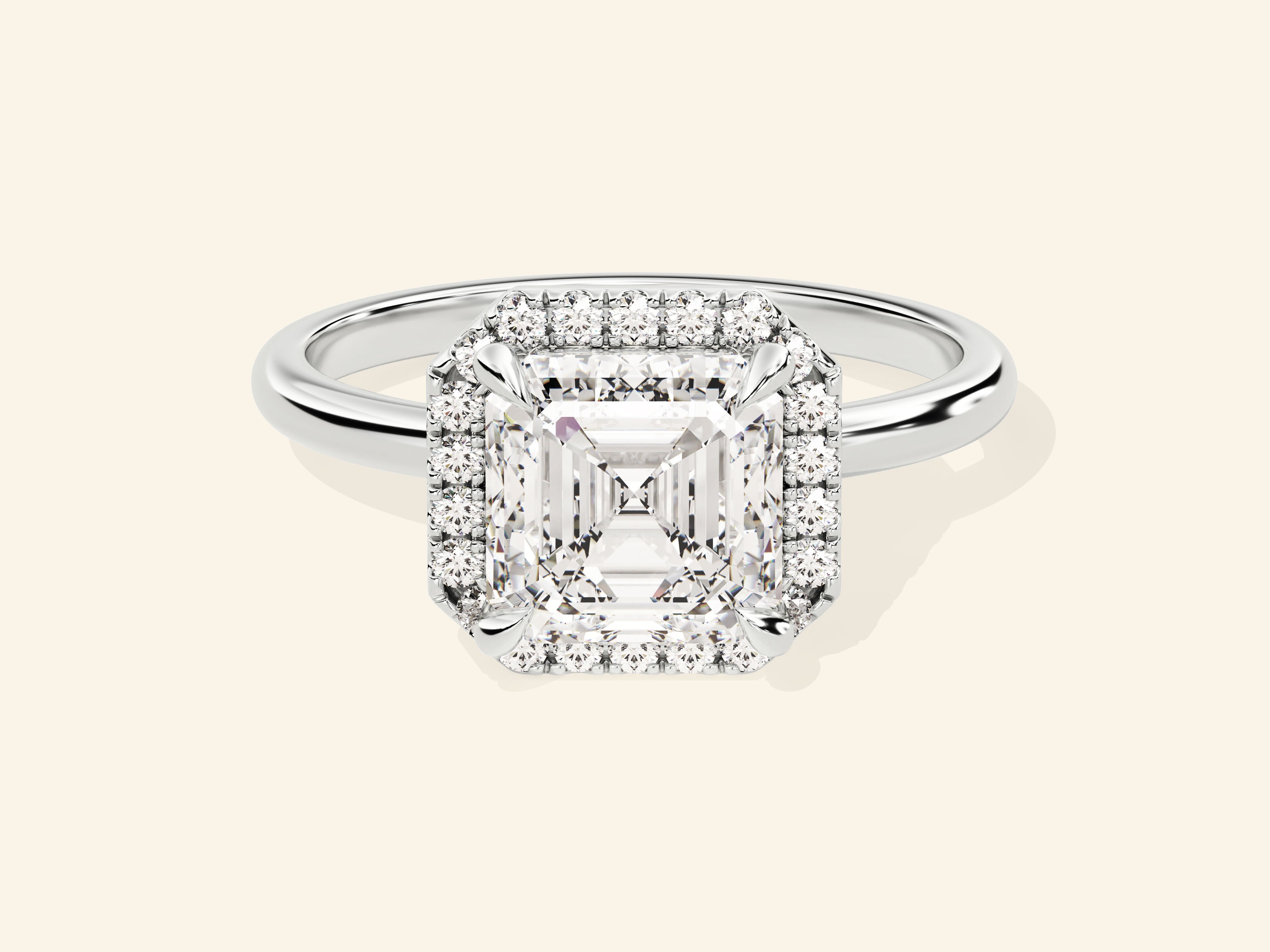 Asscher Halo Engagement Ring