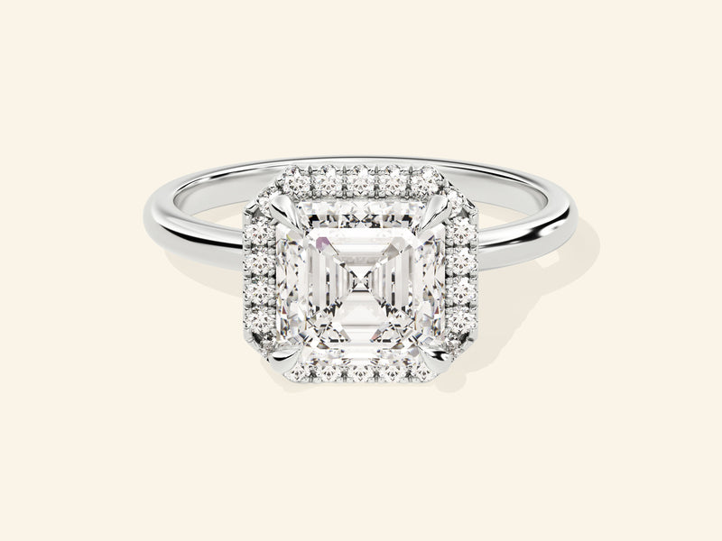 Asscher Halo Engagement Ring