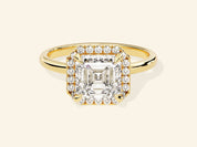 Asscher Halo Engagement Ring