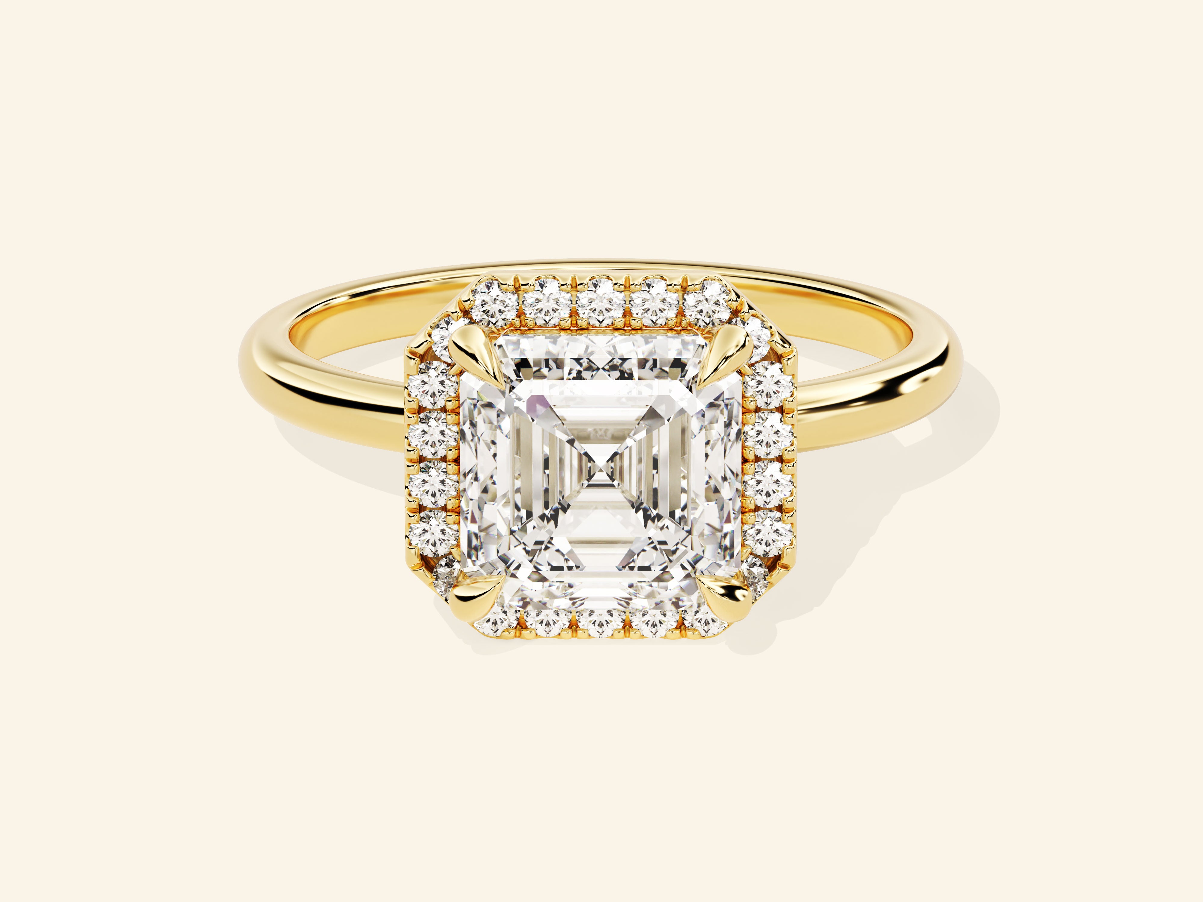 Asscher Halo Engagement Ring