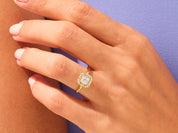 Asscher Halo Engagement Ring