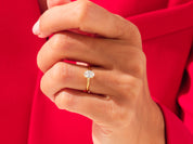 Knife Edge Oval Engagement Ring