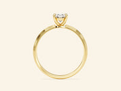 Knife Edge Oval Engagement Ring
