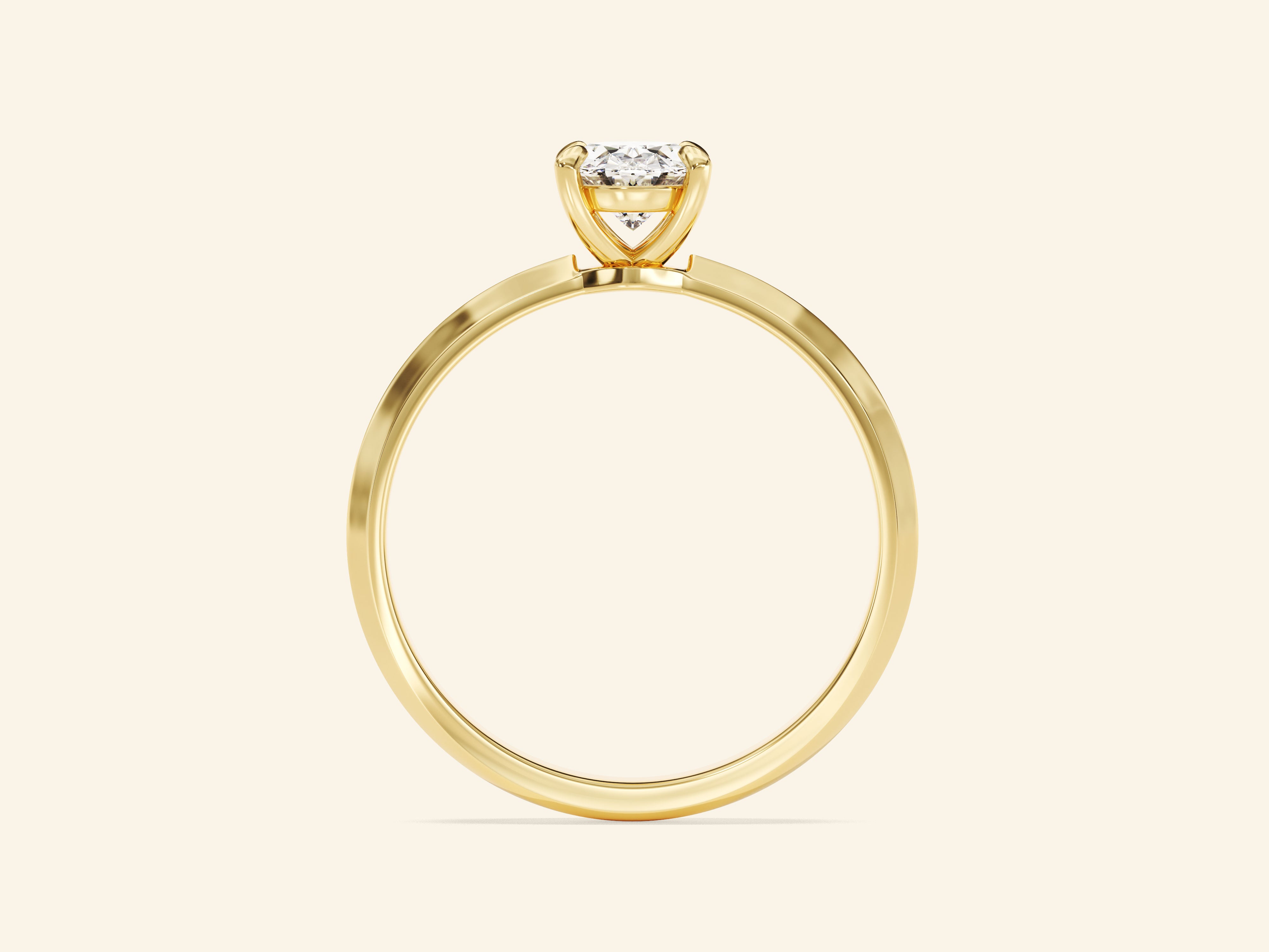 Knife Edge Oval Engagement Ring