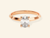 Knife Edge Oval Engagement Ring