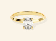 Knife Edge Oval Engagement Ring