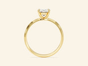 Knife Edge Oval Engagement Ring