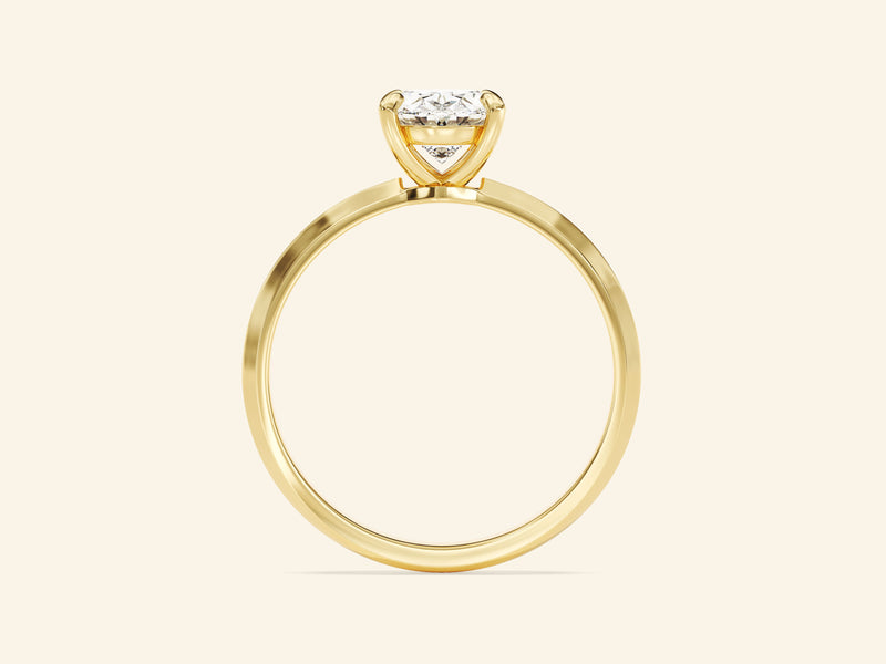 Knife Edge Oval Engagement Ring