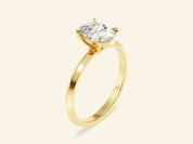 Knife Edge Oval Engagement Ring