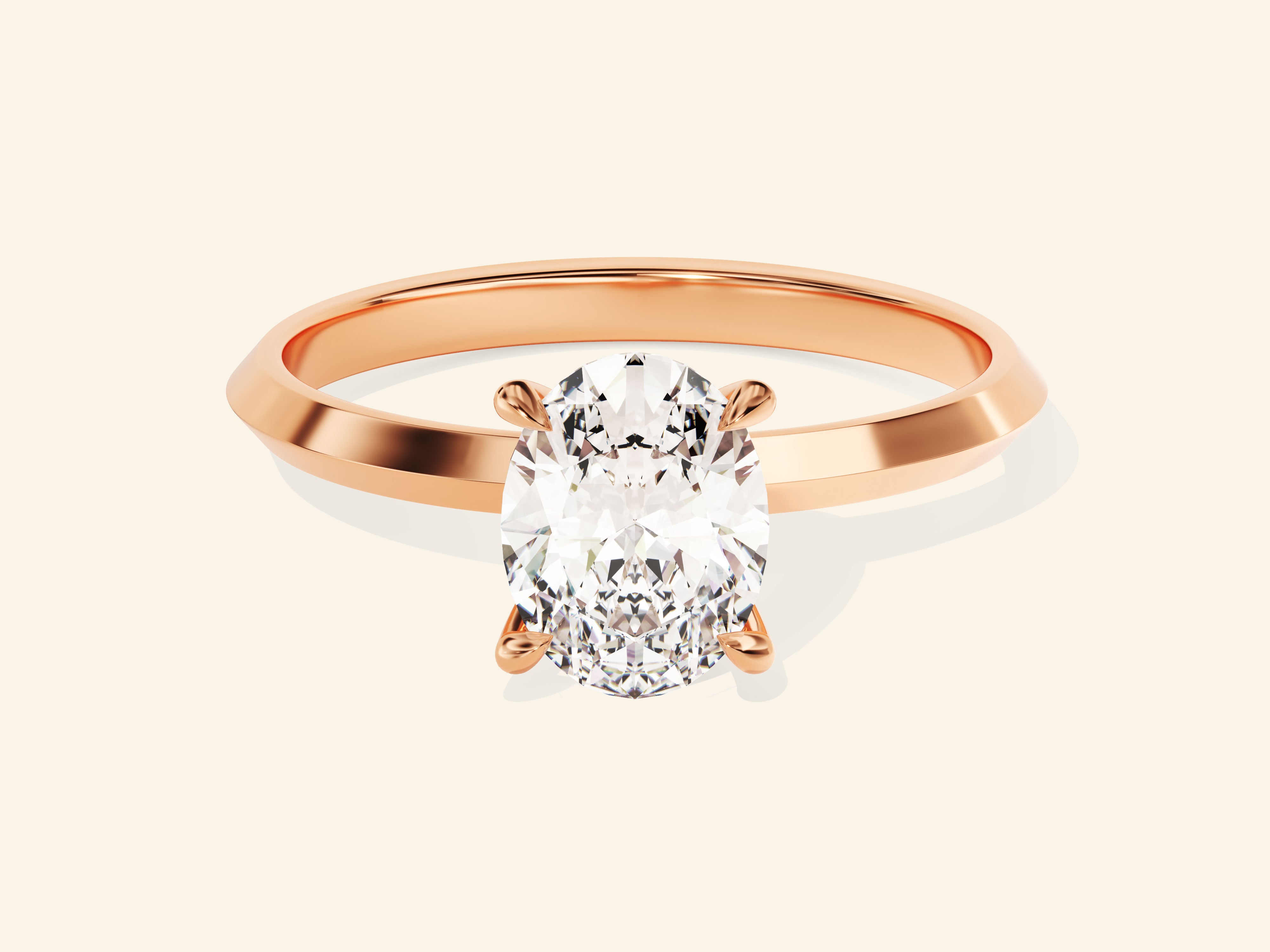 Knife Edge Oval Engagement Ring