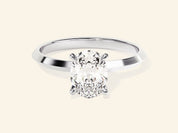 Knife Edge Oval Engagement Ring