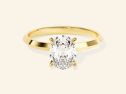 Knife Edge Oval Engagement Ring