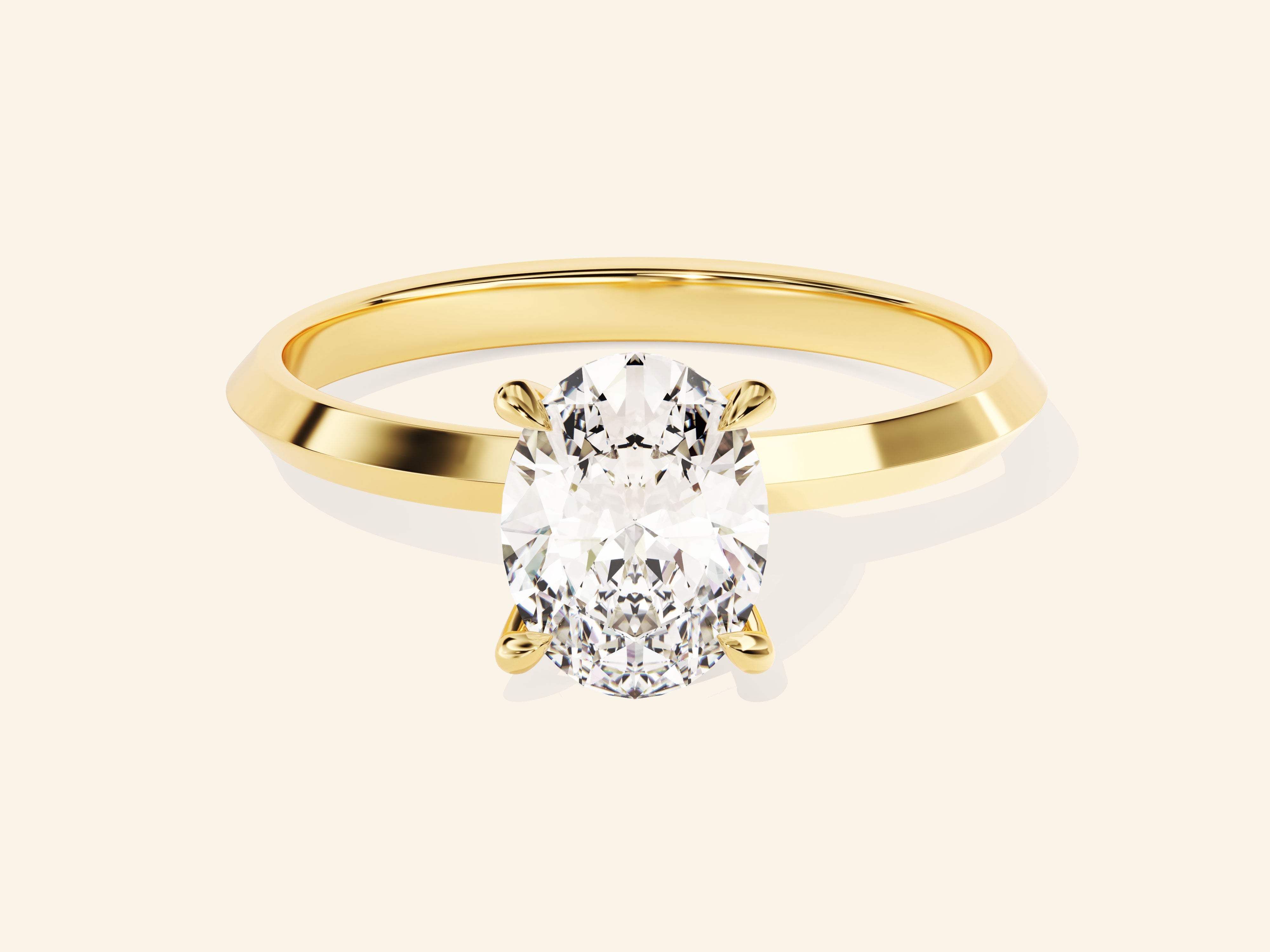 Knife Edge Oval Engagement Ring