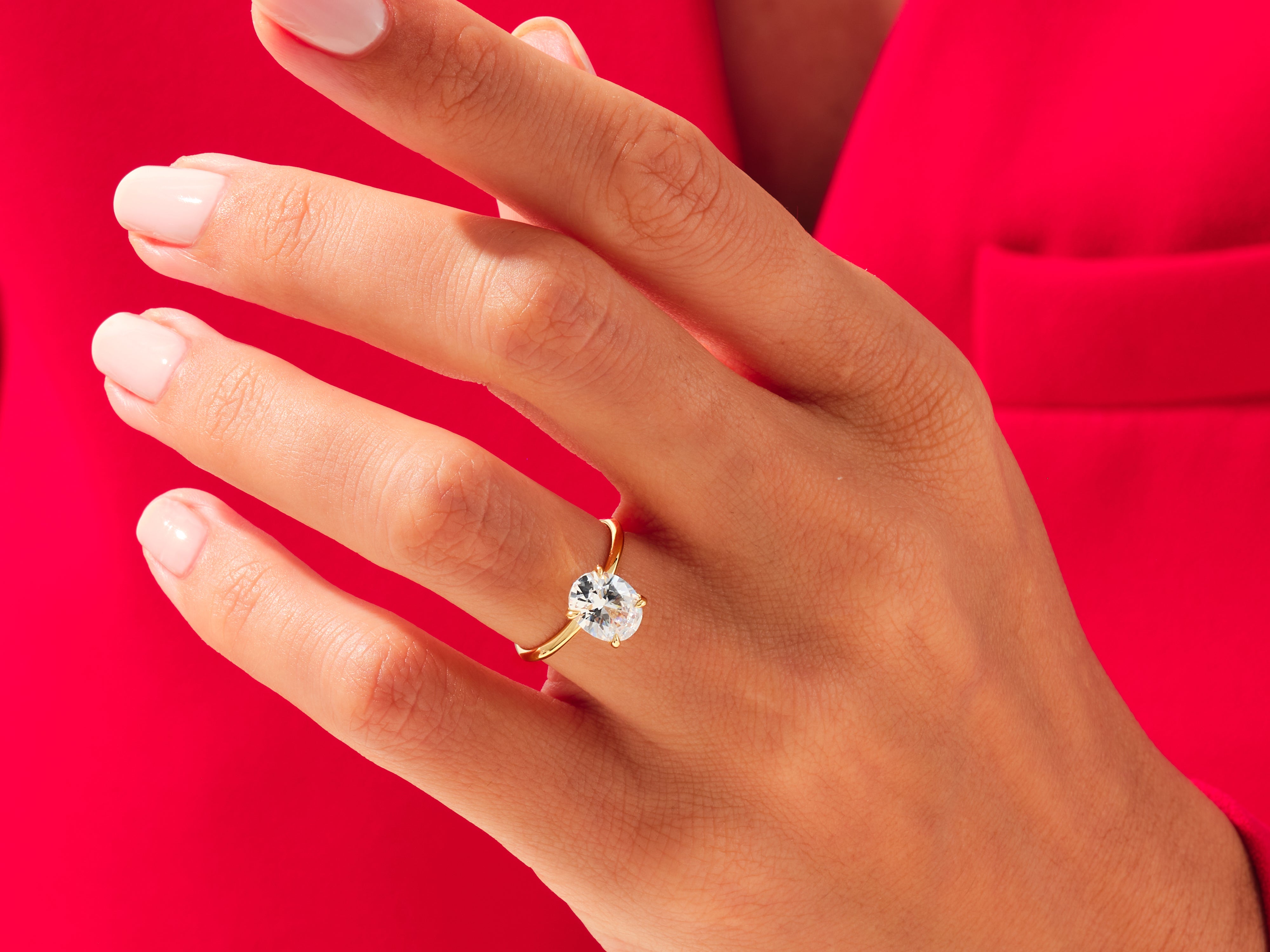 Knife Edge Oval Engagement Ring